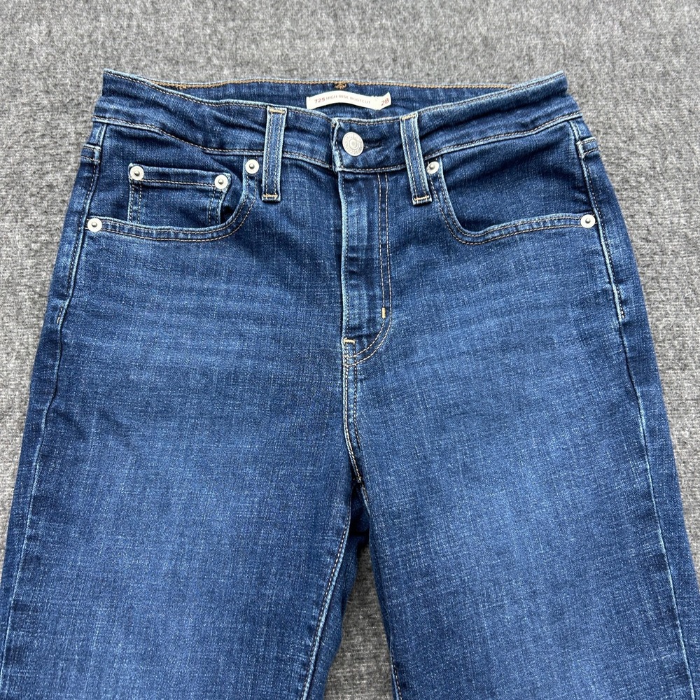 Levi's Jeans Women 28 Blue 725 High Rise Bootcut Stretch Denim Denim Pants - Picture 2 of 9